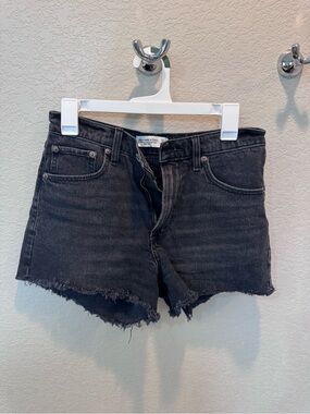 Abercrombie & Fitch Black Frayed Hem Denim Shorts